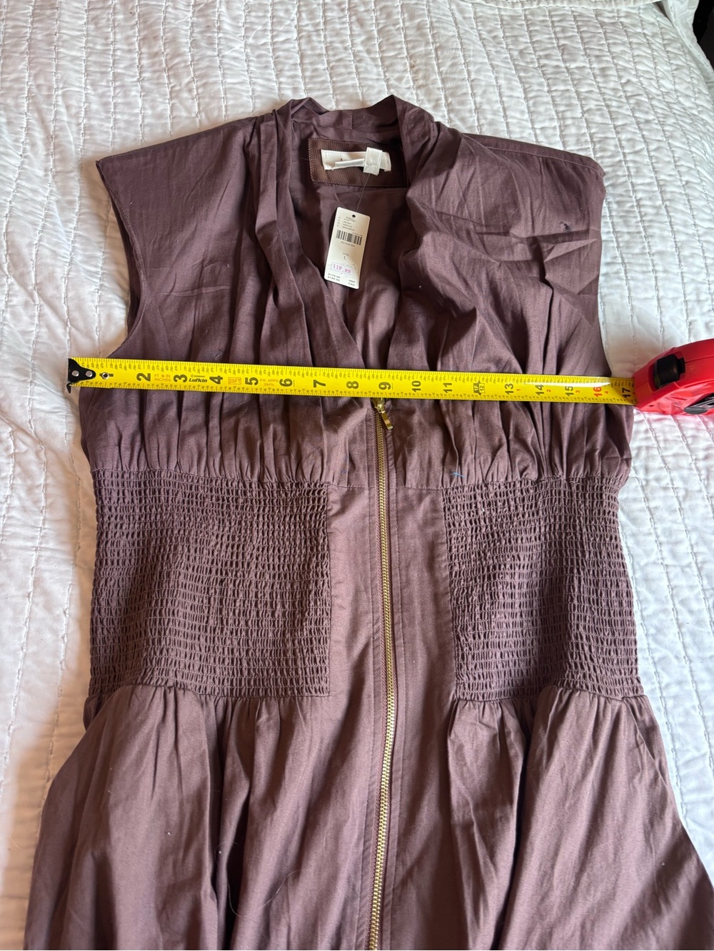 NWT Tommie Zip Front Dress, Brown - Picture 4 of 4